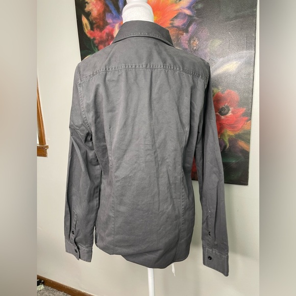 Madewell Size 10 Grey Fitted Dart Button Down Heavyweight Shirt NWT Canvas Chore - Picture 7 of 12
